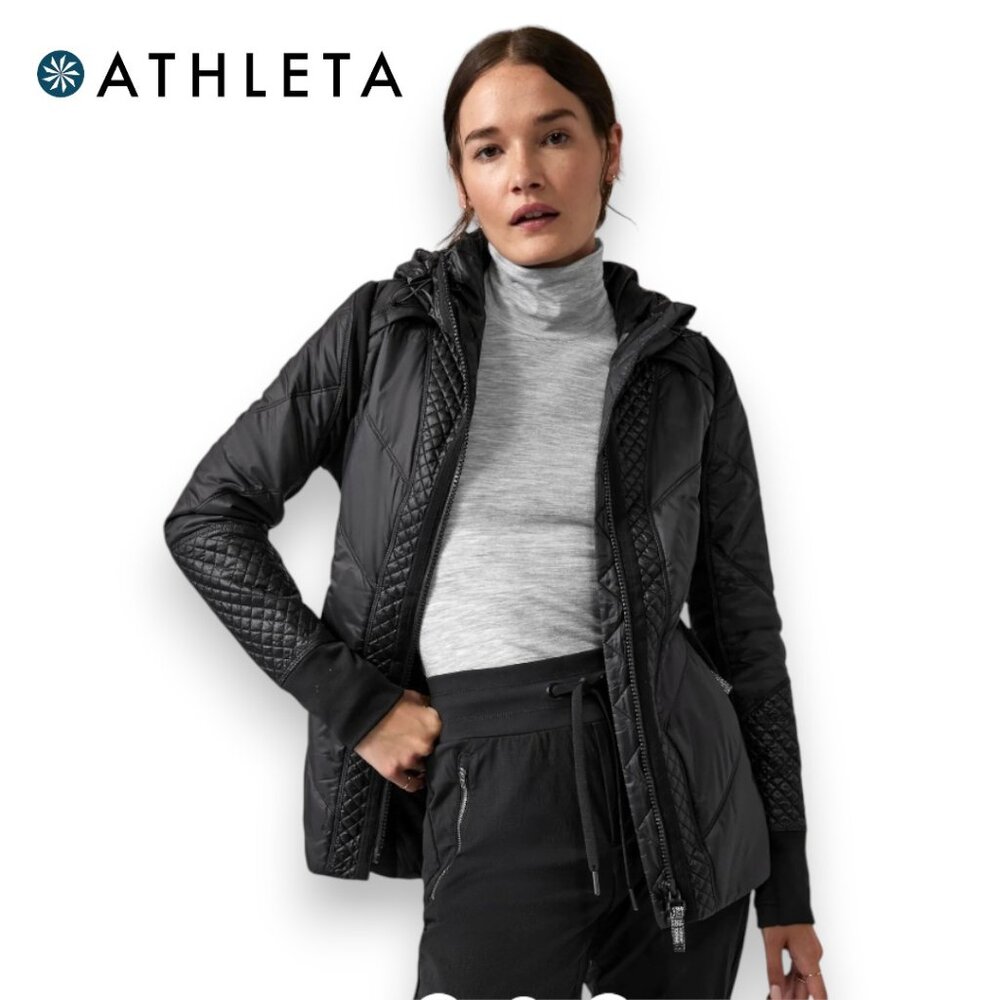 Athleta Women's Rock Ridge Quilted Primaloft Long Puffer Jacket Coat | Size M